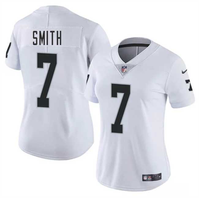Women%27s Las Vegas Raiders #7 Geno Smith White 2025 Vapor Stitched Jersey Dzhi->las vegas raiders->NFL Jersey